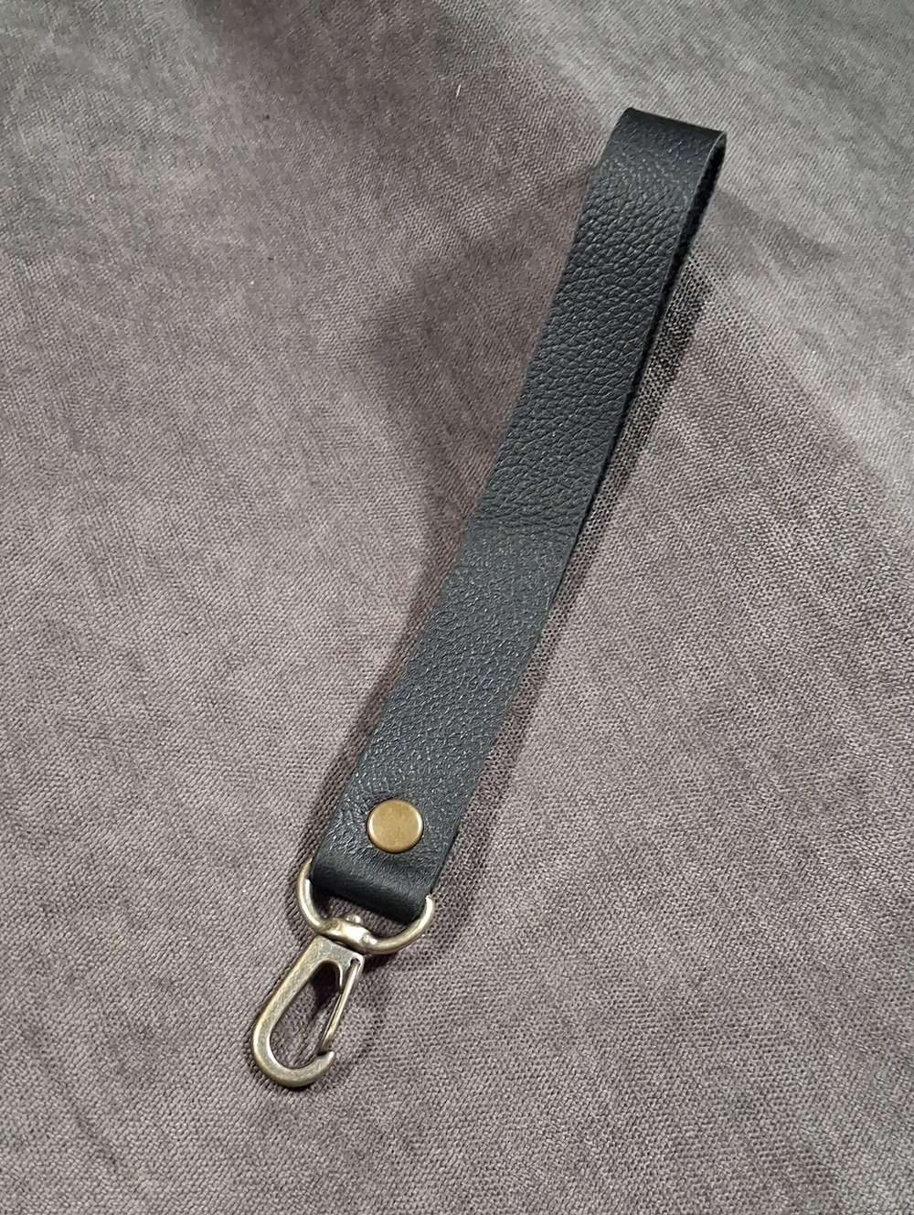 Pip Robins Accessories Detachable Black Leather Wristlet Strap with Brass NEW